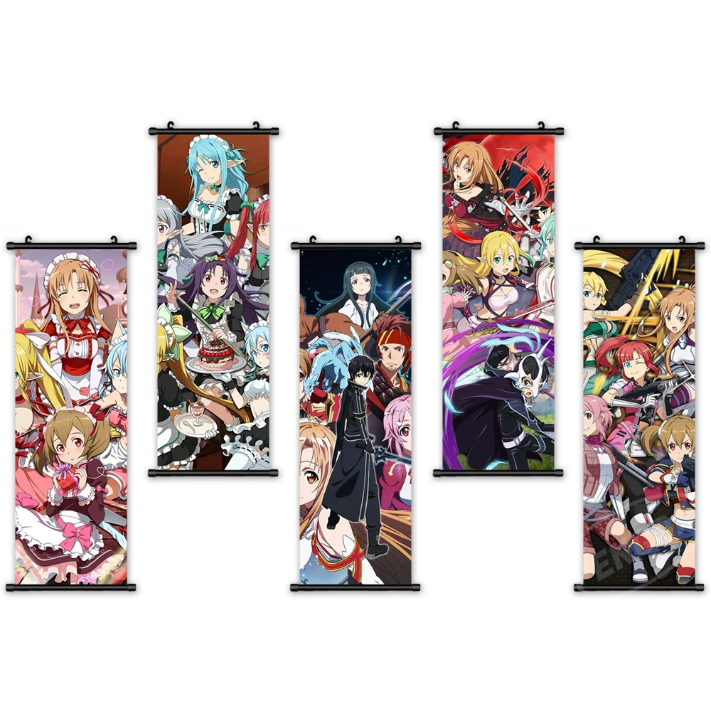 Home Decor Hanging Sword Art Online Posters Canvas Kirito Yuuki Asuna Wall Art Printed Modern Anime Painting Scroll Living Room
Home Decor Hanging Sword Art Online Posters Canvas Kirito Yuuki Asuna Wall Art Printed Modern Anime Painting Scroll Living Room