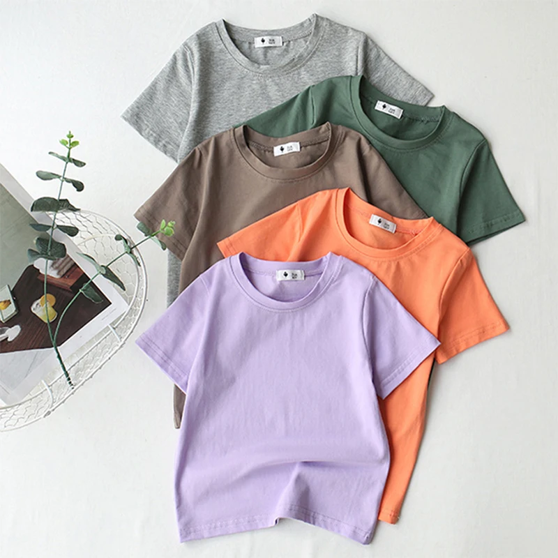 Summer Baby Girls Boys Clothing Baby Girls Boys T-shirt Candy Color Short Sleeve Cotton T-shirt 2-8Yrs Kids T-shirt
Summer Baby Girls Boys Clothing Baby Girls Boys T-shirt Candy Color Short Sleeve Cotton T-shirt 2-8Yrs Kids T-shirt