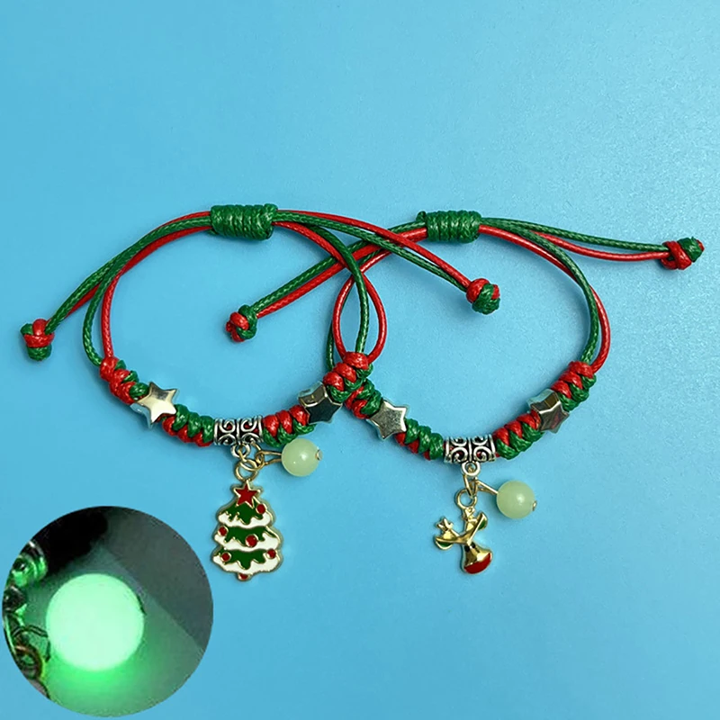 2pcs Christmas Luminous Bracelet Couple Lovers Men Women Friendship Adjustable Rope Charm Bracelet Xmas Red Green Jewelry Gifts
2pcs Christmas Luminous Bracelet Couple Lovers Men Women Friendship Adjustable Rope Charm Bracelet Xmas Red Green Jewelry Gifts