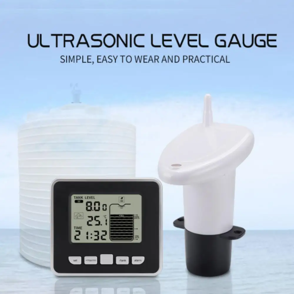 TS-FT002 Ultrasonic Wireless Water Tank Liquid Depth Level Meter Sensor Water Level Gauge With Time Temperature Display Sensor
TS-FT002 Ultrasonic Wireless Water Tank Liquid Depth Level Meter Sensor Water Level Gauge With Time Temperature Display Sensor