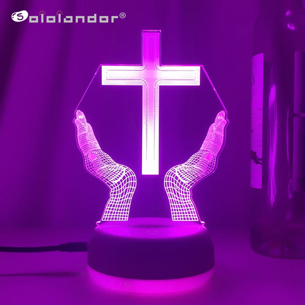 Jesus Cross 3D LED Night Light for Friends Xmas Easter Room Decor Gifts Crucifix Optical Illusion Desk Table Lamp Nightlight
Jesus Cross 3D LED Night Light for Friends Xmas Easter Room Decor Gifts Crucifix Optical Illusion Desk Table Lamp Nightlight