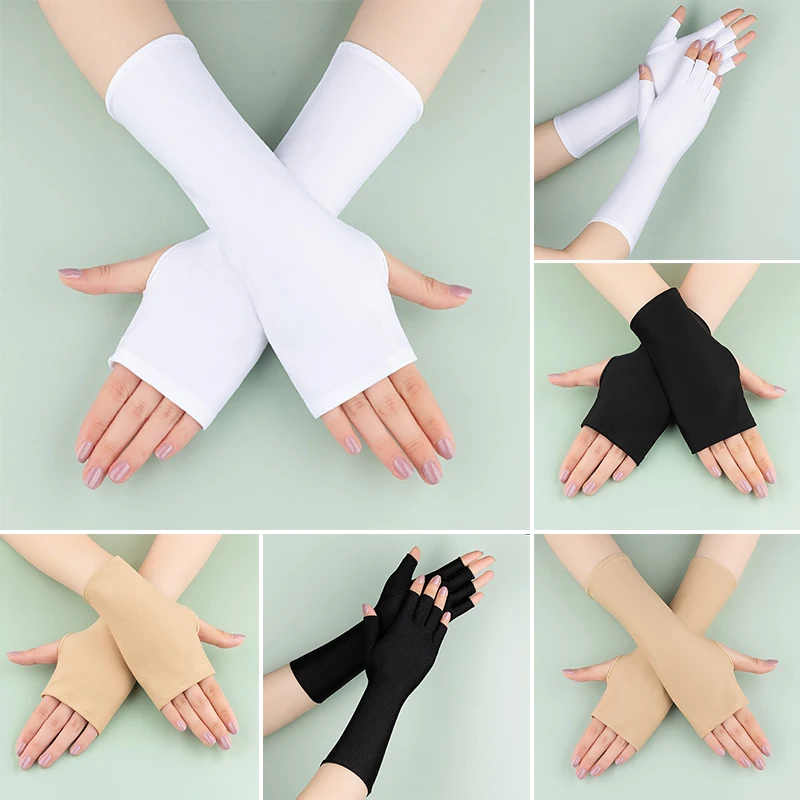 Sunscreen Protection Fingerless Long Gloves Women Arm Cool Summer Solid Mittens Half Finger Sleeves Driving Accessories
Sunscreen Protection Fingerless Long Gloves Women Arm Cool Summer Solid Mittens Half Finger Sleeves Driving Accessories