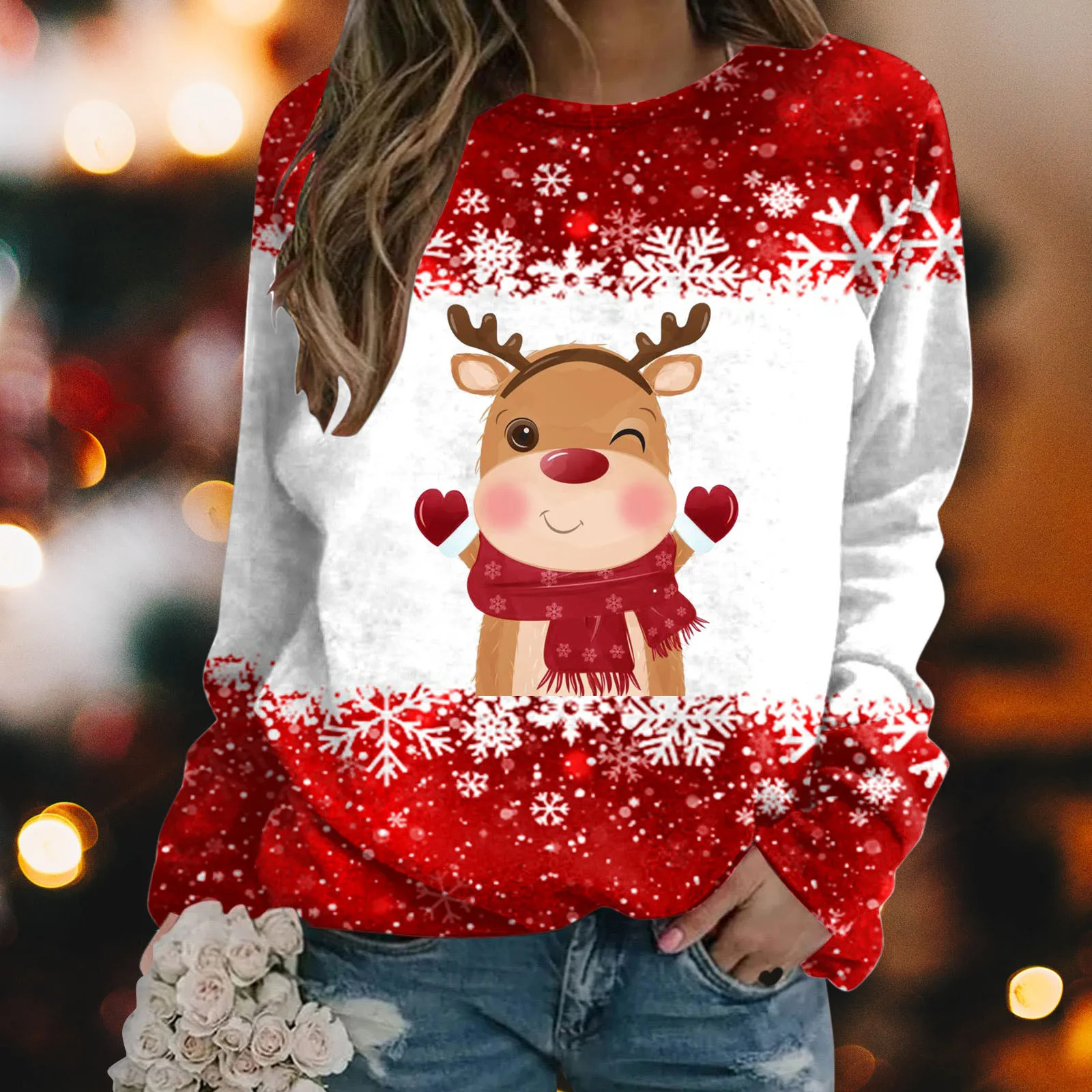 Fitness Hoodie Women Women Christmas Fawn Snowflake Print Loose Casual Casual Long Sleeve Round Neck Sports Fleece Hoodie
Fitness Hoodie Women Women Christmas Fawn Snowflake Print Loose Casual Casual Long Sleeve Round Neck Sports Fleece Hoodie