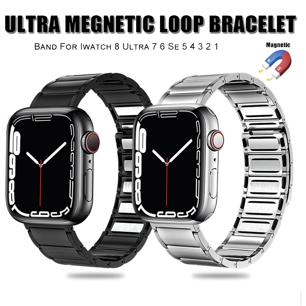 Magnetic Loop Stainless Steel Bracelet For Apple Watch Band 8 Ultra 7 6 se Strap 49mm 41mm 45mm 40mm 44mm For iWatch Series 4 5
Magnetic Loop Stainless Steel Bracelet For Apple Watch Band 8 Ultra 7 6 se Strap 49mm 41mm 45mm 40mm 44mm For iWatch Series 4 5
