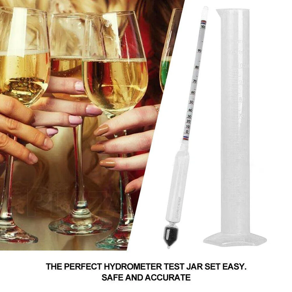 100ml Liquor Alcohol Test Meter Bar Brewing Tools High Quality Durable Brewing Hydrometer With Measuring Cup Meter Tester
100ml Liquor Alcohol Test Meter Bar Brewing Tools High Quality Durable Brewing Hydrometer With Measuring Cup Meter Tester