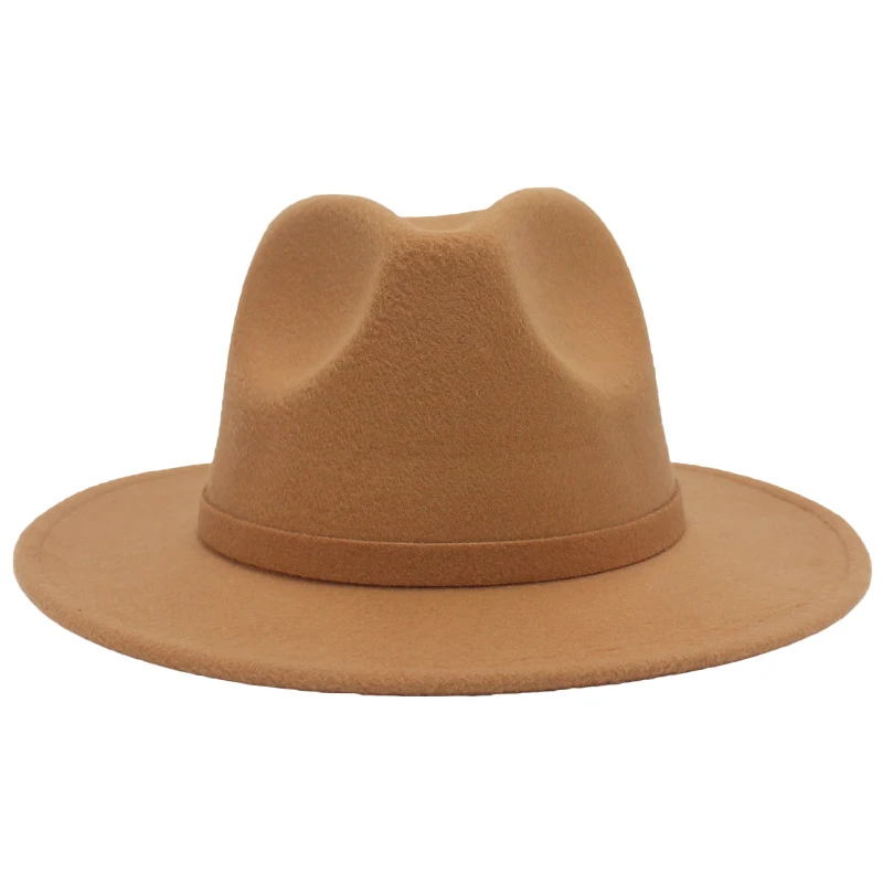 2022 Solid Color Women's Felt Fedora Hats For Women British Style Vintage Church Hats Lady Jazz Luxury Fashion Suitable For Men
2022 Solid Color Women's Felt Fedora Hats For Women British Style Vintage Church Hats Lady Jazz Luxury Fashion Suitable For Men