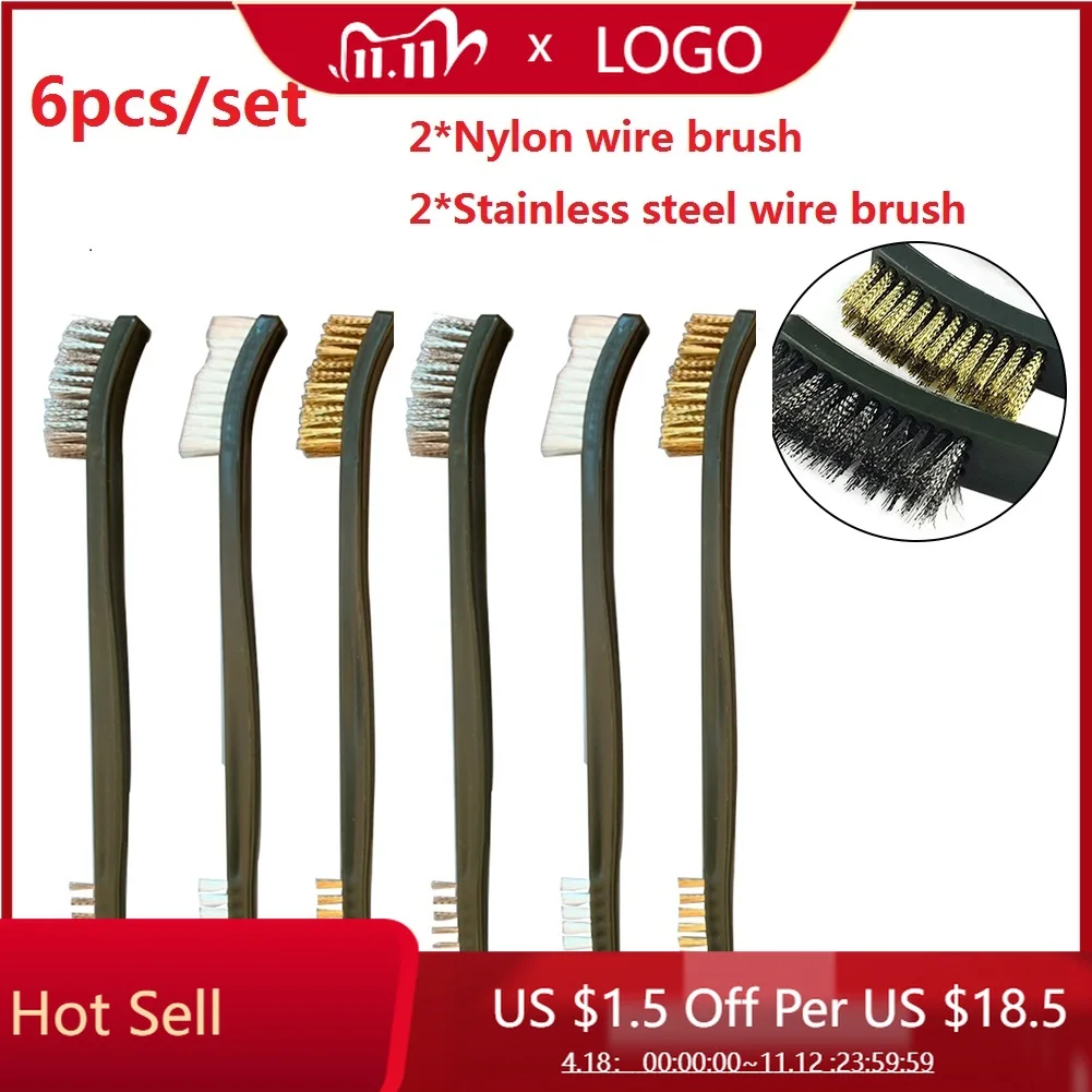 6pcs 17.5cm Cleaning Brushes Set Steel Brass Nylon Rust Brush Paint Remover Cleaner For Polishing Grinder Fitter
6pcs 17.5cm Cleaning Brushes Set Steel Brass Nylon Rust Brush Paint Remover Cleaner For Polishing Grinder Fitter