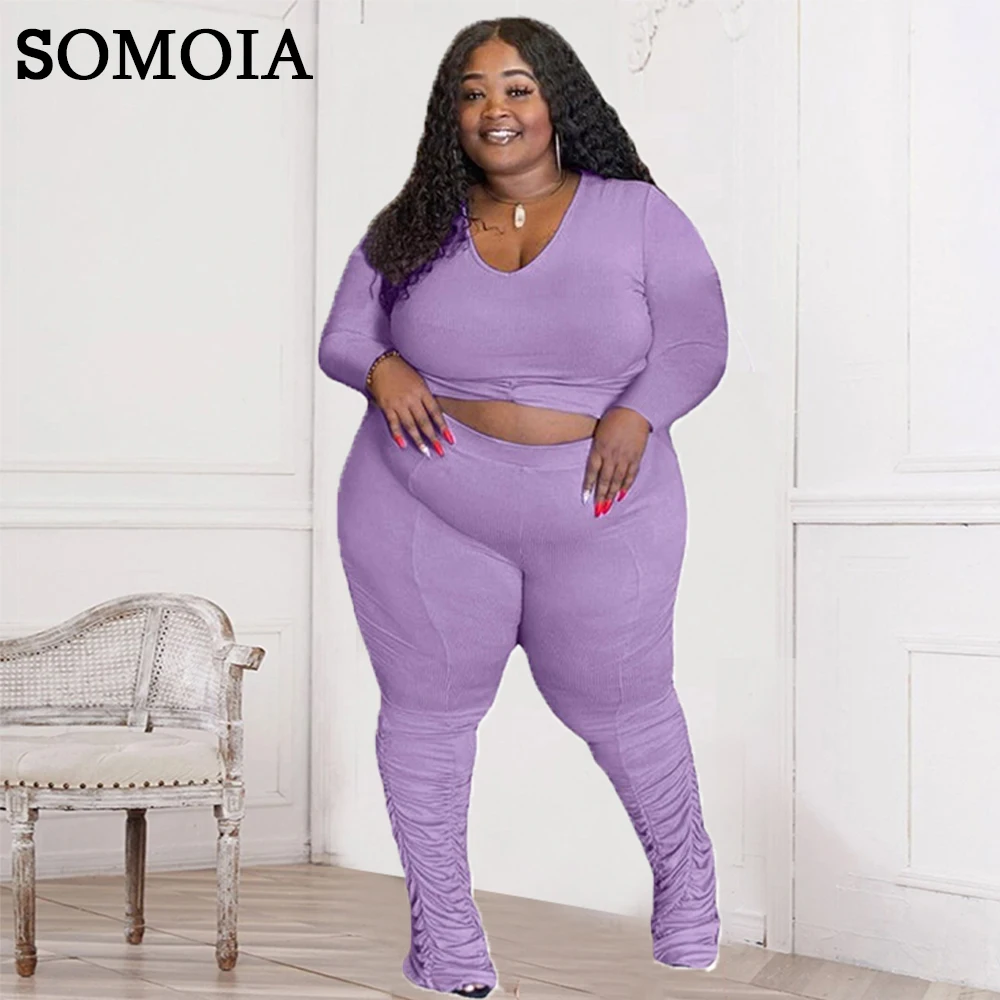 Plus Size Women Clothing Two Piece Sets Wholesale Items Solid Color Long Sleeve Folds Crop Top Casual Pants Set Matching Suits
Plus Size Women Clothing Two Piece Sets Wholesale Items Solid Color Long Sleeve Folds Crop Top Casual Pants Set Matching Suits