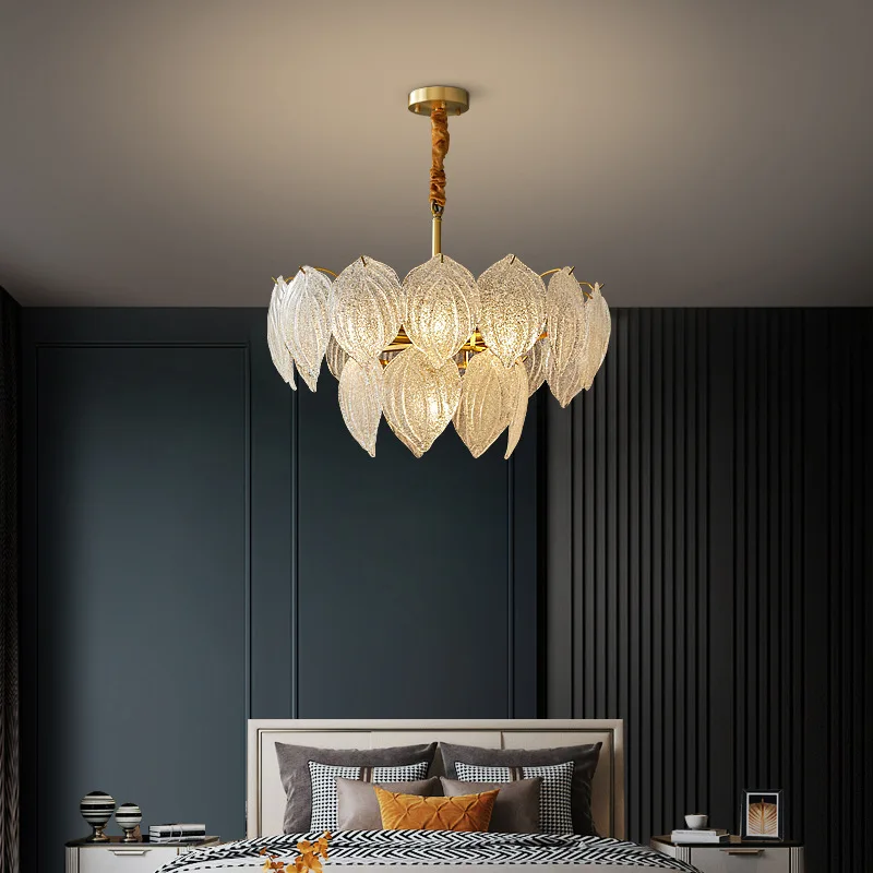Lighting Luxury All-Copper French Glass Leaf Chandelier Simple Post-Modern Dining Room Bedroom Living Room Lamp Decorative Lamp
Lighting Luxury All-Copper French Glass Leaf Chandelier Simple Post-Modern Dining Room Bedroom Living Room Lamp Decorative Lamp