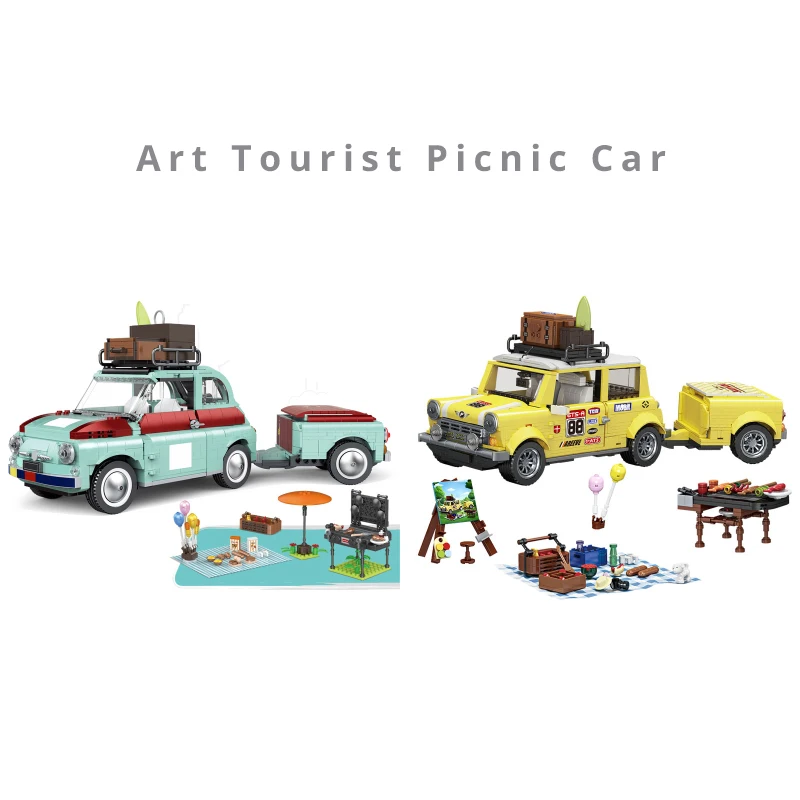 City Car High Tech Creator Expert Mini Cooper Fiat 500 Art Tourist Picnic Car Model Building Blocks City Trailer Tractor Toys
City Car High Tech Creator Expert Mini Cooper Fiat 500 Art Tourist Picnic Car Model Building Blocks City Trailer Tractor Toys