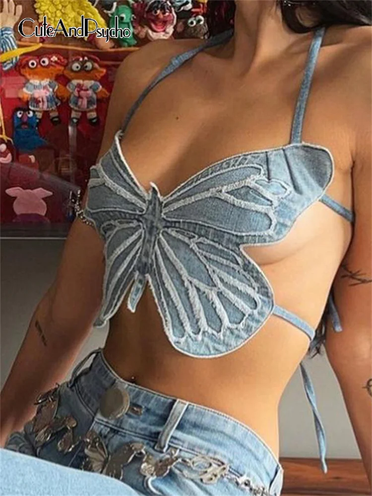 Butterfly Y2K Denim Cute Tank Tops Women Summer Streetwear Korean Kawaii Camis Vintage Retro Casual Shirts Fashion Cuteandpsycho
Butterfly Y2K Denim Cute Tank Tops Women Summer Streetwear Korean Kawaii Camis Vintage Retro Casual Shirts Fashion Cuteandpsycho