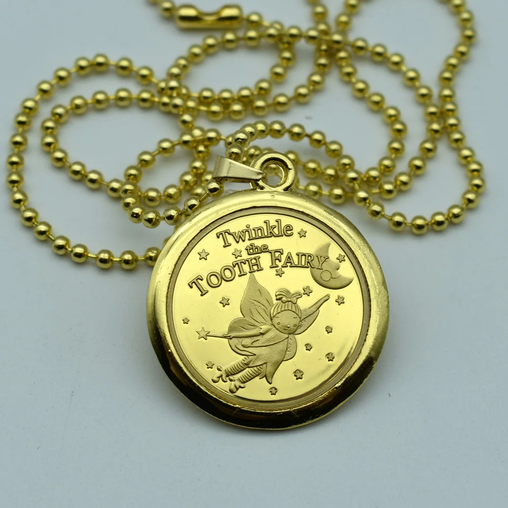 Twinkle The Tooth Fairy Gold Plated Commemorative Coin A Gift From The Tooth Fairy Lucky Necklace Christmas Souvenirs for Child
Twinkle The Tooth Fairy Gold Plated Commemorative Coin A Gift From The Tooth Fairy Lucky Necklace Christmas Souvenirs for Child