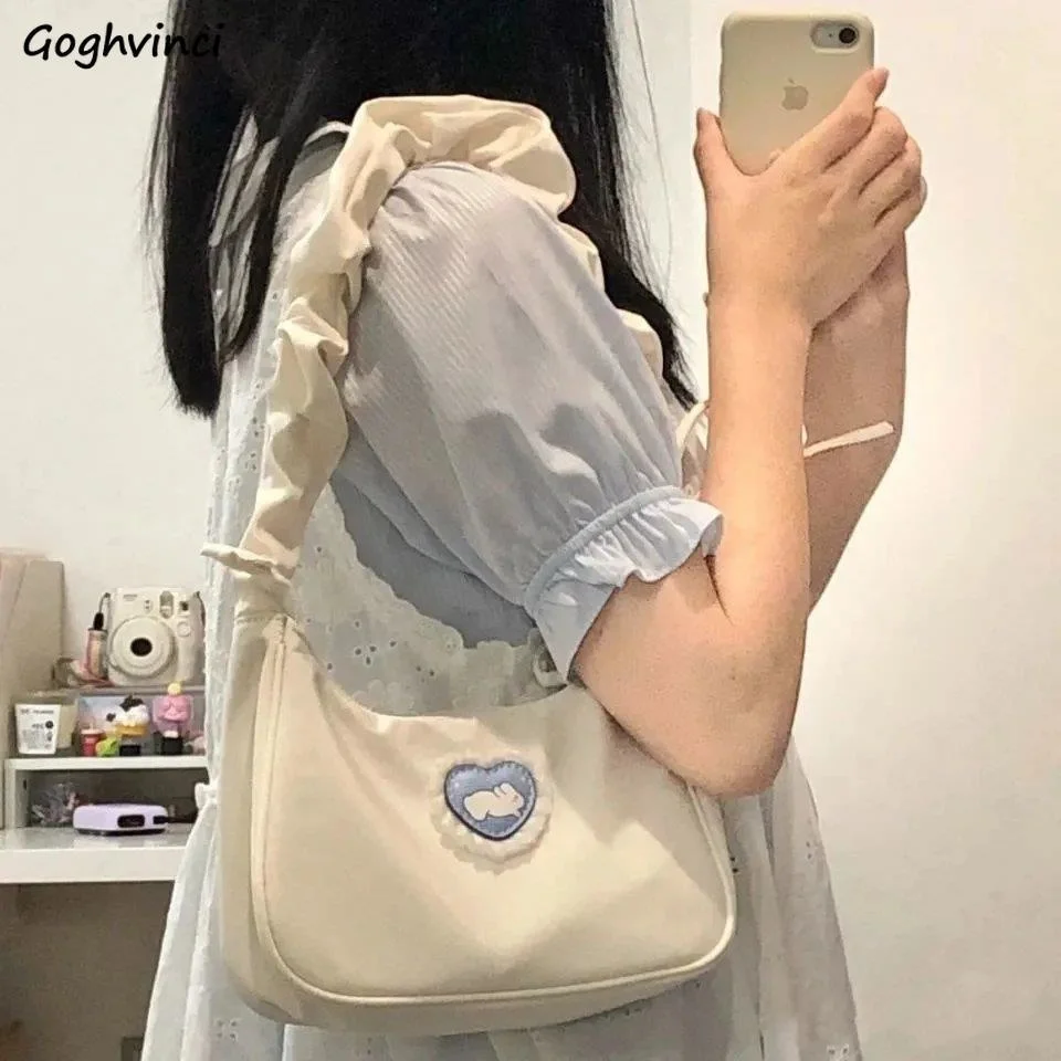 Shoulder Bags Women Nylon Cartoon Rabbit Sweet Lovely Girls All-match Pleated Strap Lace Underarm Zipper Brand Ins Retro
Shoulder Bags Women Nylon Cartoon Rabbit Sweet Lovely Girls All-match Pleated Strap Lace Underarm Zipper Brand Ins Retro