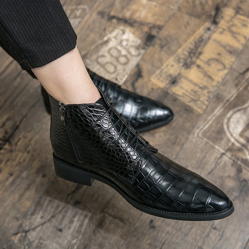 

Роскошные Брендовые мужские официальные короткие ботинки, черные кожаные деловые Ботинки Челси, модные повседневные дизайнерские ботинки с острым носком, большие размеры 48