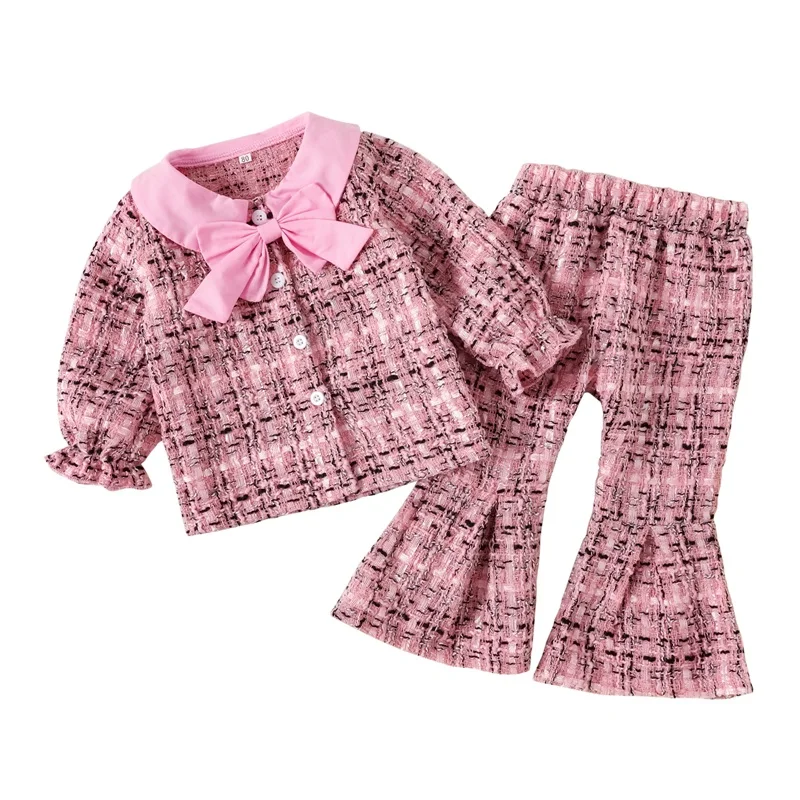 Kids Girl Fall Outfits 6 Month-4 Years Baby Toddlers Plaid Long Sleeve Button Up Shirt Tops with Stretch Casual Flare Pants Set
Kids Girl Fall Outfits 6 Month-4 Years Baby Toddlers Plaid Long Sleeve Button Up Shirt Tops with Stretch Casual Flare Pants Set
