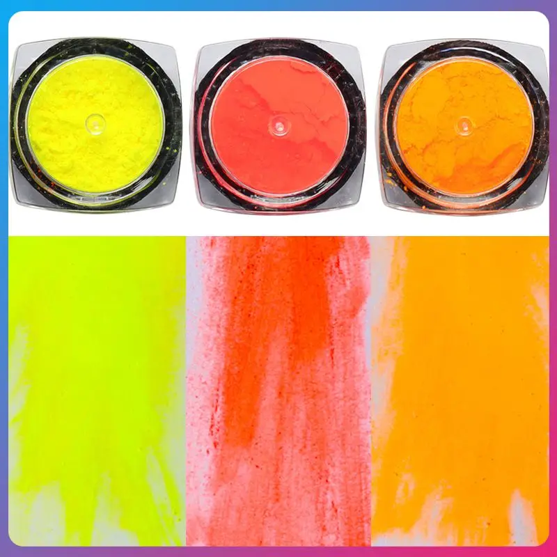

9PCS Neon Fluorescent Pigment Eyeshadow Nail Glitter Powder Eye Shadow Not Easy To Take Off Makeup Eyes Makeup Fine Powder TSLM2