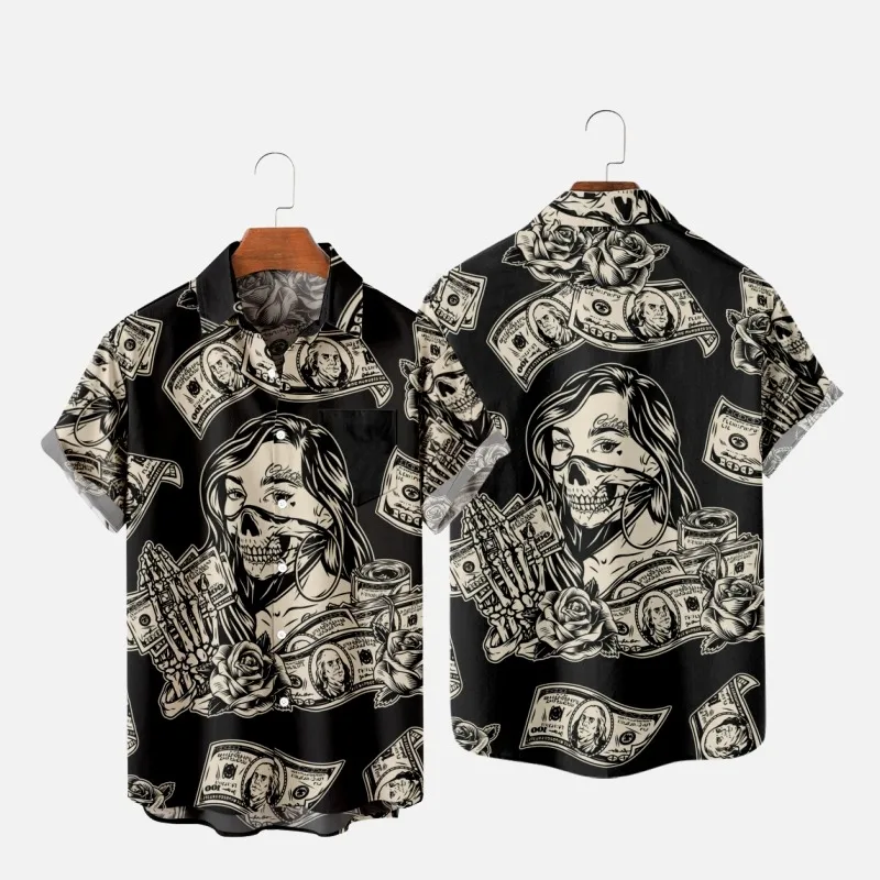 Men's Fashion Summer T-Shirts Hawaiian Skull Demon 3d Print Cozy Casual One Button Shirts Short Sleeve Beach Oversized Shirts 7
Men's Fashion Summer T-Shirts Hawaiian Skull Demon 3d Print Cozy Casual One Button Shirts Short Sleeve Beach Oversized Shirts 7