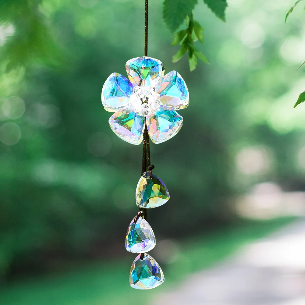 Bright AB Color Five-petal Flower Crystal Glass Car Interior Pendant Lucky Balcony Home Decoration Rainbow Maker Gift Giving
Bright AB Color Five-petal Flower Crystal Glass Car Interior Pendant Lucky Balcony Home Decoration Rainbow Maker Gift Giving