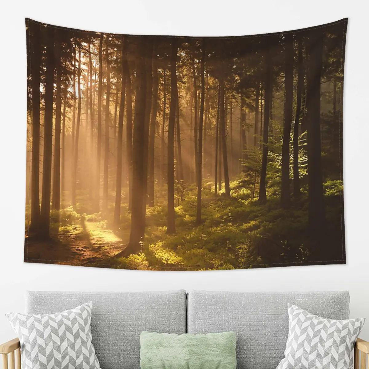 

Morning Forest Tapestry Decoration Art Aesthetic Tapestries for Living Room Bedroom Decor Home Funny Wall Cloth Wall Hanging