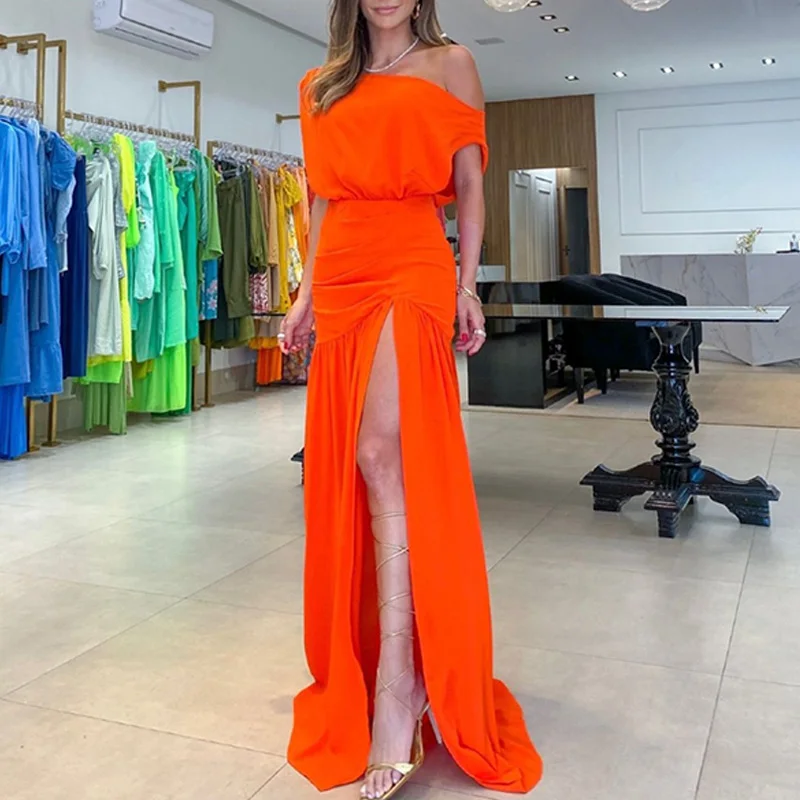2023 Women Fashion High Waist Evening Maxi Dress Elegant Prom Slit Long Dress Ladies Sexy Slim Diagonal Collar Folds Party Dress
2023 Women Fashion High Waist Evening Maxi Dress Elegant Prom Slit Long Dress Ladies Sexy Slim Diagonal Collar Folds Party Dress