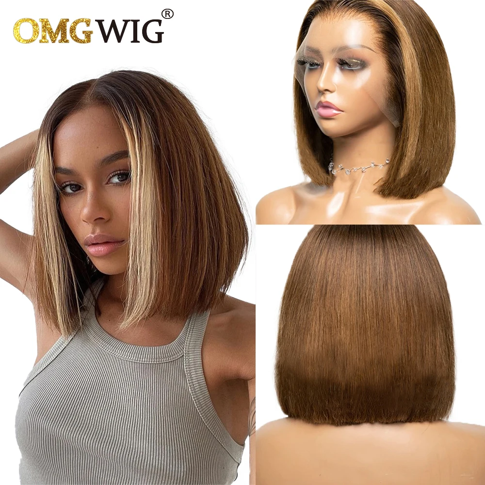 Short Cut Bob Wig Highlight Colored Brazilian Virgin Human Hair Lace Front Wigs For Black Women 13x4 Lace Frontal Wig T Part Wig
Short Cut Bob Wig Highlight Colored Brazilian Virgin Human Hair Lace Front Wigs For Black Women 13x4 Lace Frontal Wig T Part Wig