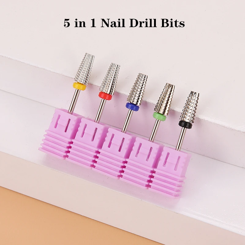 5 in 1 Tungsten Carbide Fine Drill Bit Nail Cuticle Nail Drill Bits for Manicure Remove Gel Polish Nail Art Machine Equipment
5 in 1 Tungsten Carbide Fine Drill Bit Nail Cuticle Nail Drill Bits for Manicure Remove Gel Polish Nail Art Machine Equipment