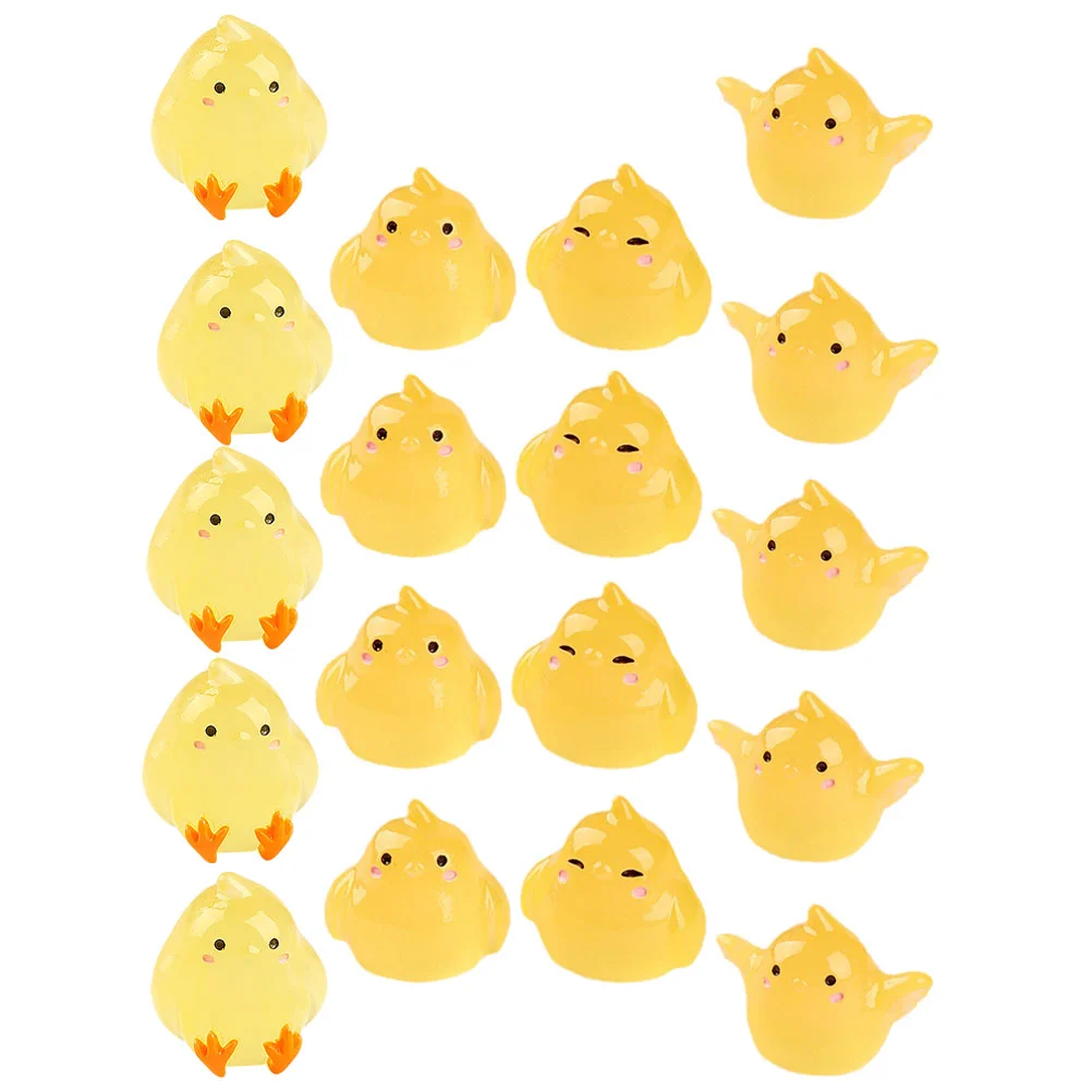 20 Pcs Mini Resin Animal Sculpture Small Chick Statue Animals Fittings Accessories Chicken Model Luminous Toys Figurines
20 Pcs Mini Resin Animal Sculpture Small Chick Statue Animals Fittings Accessories Chicken Model Luminous Toys Figurines