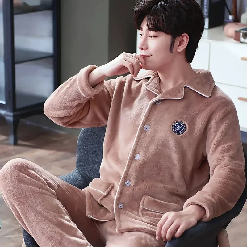 Men Winter Cute Male Sets Velvet Flannel Warm Fleece Sleepwear Pyjamas Homewear Pajama Pajamas For Thick
Men Winter Cute Male Sets Velvet Flannel Warm Fleece Sleepwear Pyjamas Homewear Pajama Pajamas For Thick