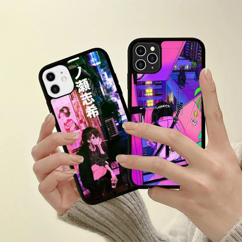 Vaporwave Glitch Sad girl Anime Phone Case Silicone PC+TPU Case for iPhone 11 12 13 Pro Max 8 7 6 Plus X SE XR Hard Fundas 
Vaporwave Glitch Sad girl Anime Phone Case Silicone PC+TPU Case for iPhone 11 12 13 Pro Max 8 7 6 Plus X SE XR Hard Fundas