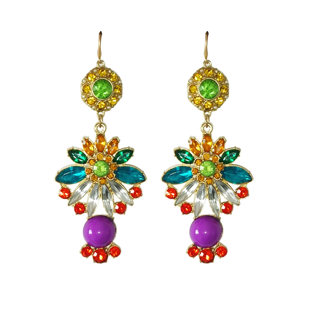 

Trendy Luxury Flower Statement Drop Earrings Boucle D’oreille Femme Jewelry For Women Free Shipping Earings