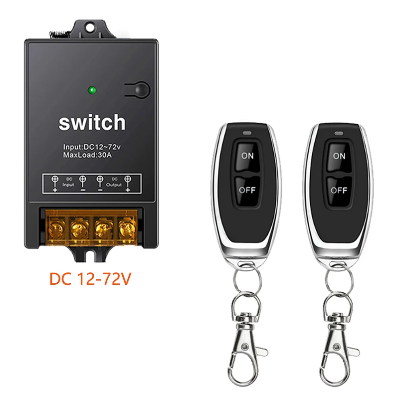 Wireless ON-OFF Switch RF433 Remote Control High Power 30A Wide Voltage DC12-72V Circuit Modification Equipment
Wireless ON-OFF Switch RF433 Remote Control High Power 30A Wide Voltage DC12-72V Circuit Modification Equipment