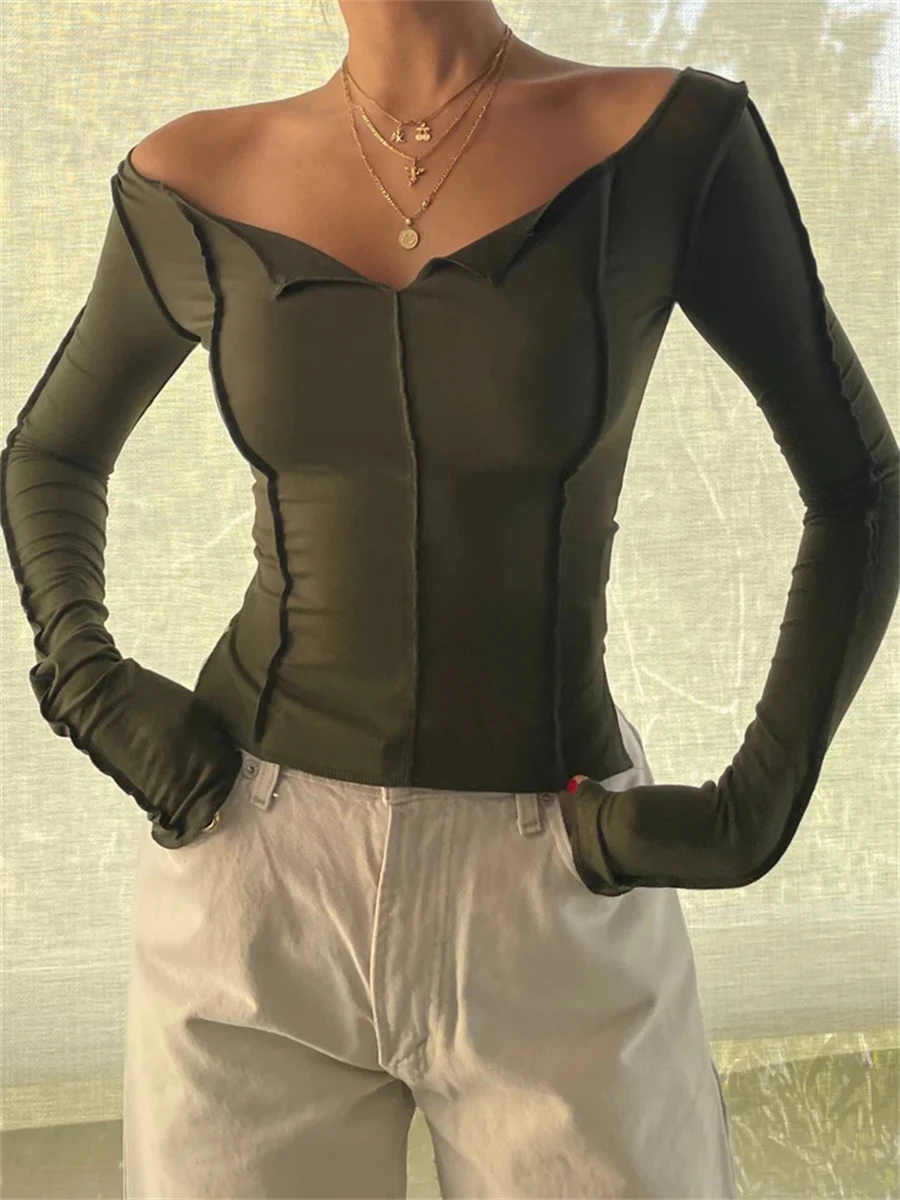 Женская футболка с открытыми плечами и длинным рукавом, повседневные праздвечерние чные уличные топы, однотонные базовые футболки, женские...
Женская футболка с открытыми плечами и длинным рукавом, повседневные праздвечерние чные уличные топы, однотонные базовые футболки, женские...