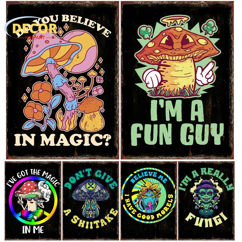 Psychedelic Trippy Mind Visual Mushroom Metal Tin Sign Education Magic Black Light Silk Painting Wall Art Home Bedroom Decor
Psychedelic Trippy Mind Visual Mushroom Metal Tin Sign Education Magic Black Light Silk Painting Wall Art Home Bedroom Decor