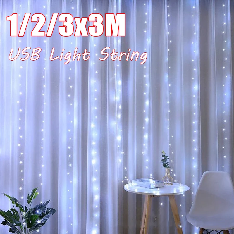 3M LED Curtain Garland on The Window USB String Lights Fairy Festoon Remote Control Christmas Wedding Decorations for Home Room.
3M LED Curtain Garland on The Window USB String Lights Fairy Festoon Remote Control Christmas Wedding Decorations for Home Room.