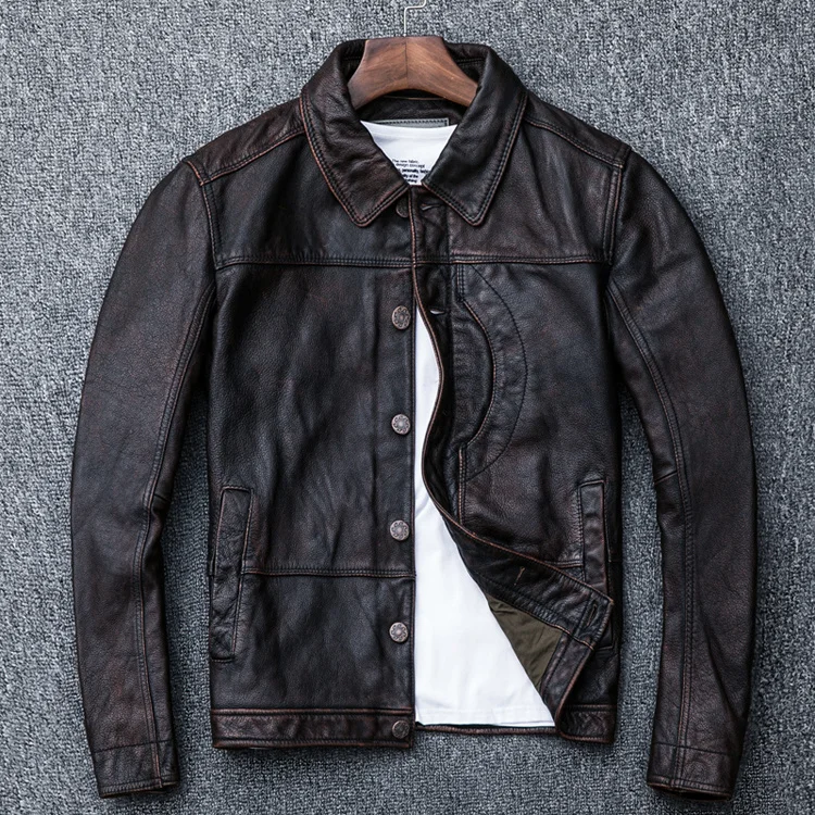 Free shipping.Rider style mens clothes,casual vintage leather Jacket,man brown genuine Leather jacket.homme slim,cool
Free shipping.Rider style mens clothes,casual vintage leather Jacket,man brown genuine Leather jacket.homme slim,cool
