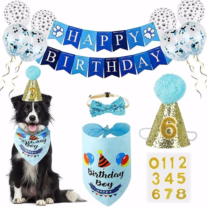 2022 Dog Birthday Party Supplies Set Hat Banner Bandana Bowtie Paws Balloon Decorations for Pet Doggie
2022 Dog Birthday Party Supplies Set Hat Banner Bandana Bowtie Paws Balloon Decorations for Pet Doggie