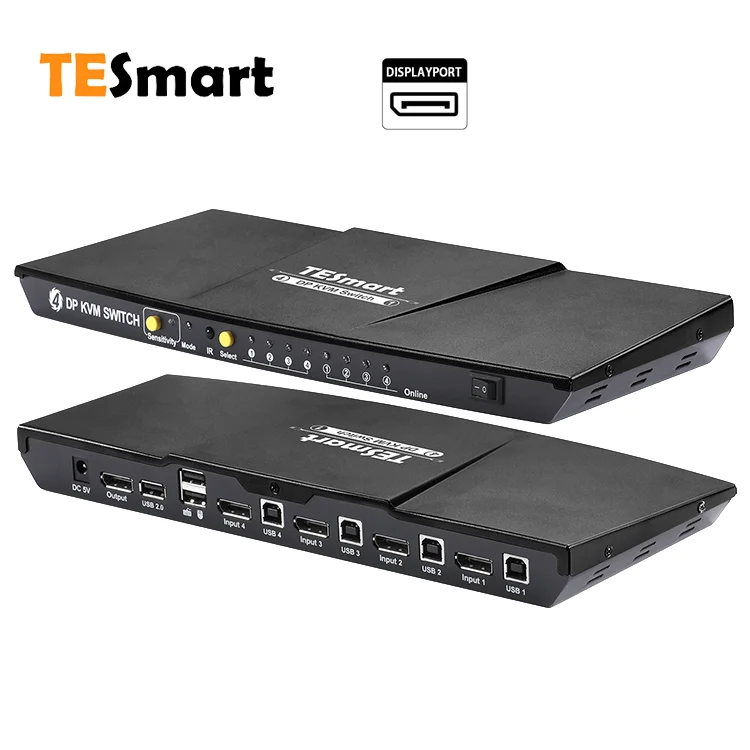 TESmart Secure Display Displayport Kvm 1.2 4 in 1 Out Port Select Box 4-Port 4K 60Hz USB 2.0 Hub 4X1 DisplayPort DP KVM Switch
TESmart Secure Display Displayport Kvm 1.2 4 in 1 Out Port Select Box 4-Port 4K 60Hz USB 2.0 Hub 4X1 DisplayPort DP KVM Switch