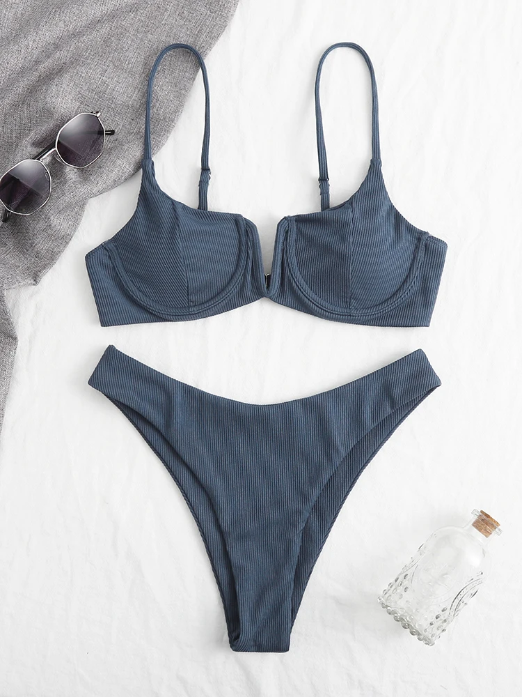 2022 New Swimwear Women's Bikini Push Up V-neck Adjustable Straps Bathing Suits Ribbed Solid Color Biquini Swimsuit Beachwear XL
2022 New Swimwear Women's Bikini Push Up V-neck Adjustable Straps Bathing Suits Ribbed Solid Color Biquini Swimsuit Beachwear XL