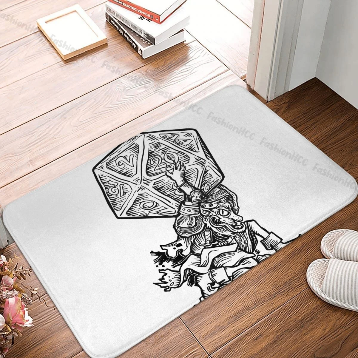 

DnD Non-slip Doormat Goblin With D20 Bath Bedroom Mat Welcome Carpet Flannel Modern Decor