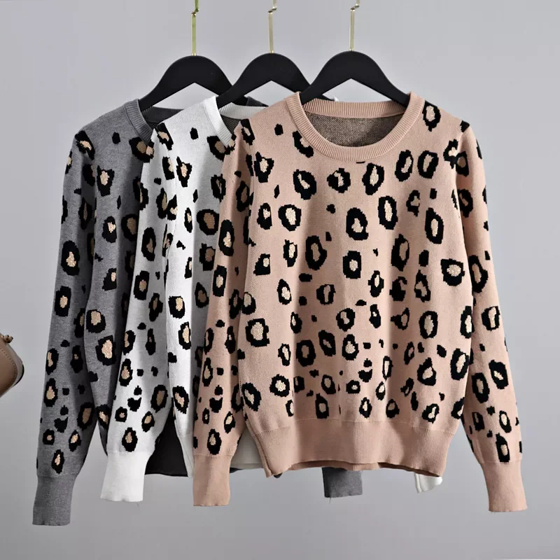 GIGOGOU Newly Leopard Women O Neck Sweater 2020 Autumn Winter Thick Warm Pullovers Top Soft Female Jumper Knitwear Outfits Pull
GIGOGOU Newly Leopard Women O Neck Sweater 2020 Autumn Winter Thick Warm Pullovers Top Soft Female Jumper Knitwear Outfits Pull