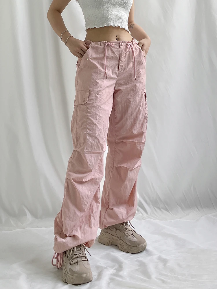 WeiYao Pink Hippie Baggy Joggers Cargo Pants Women Korean Fashion Drawstring Low Waist Y2K Straight Casual Dance Trousers
WeiYao Pink Hippie Baggy Joggers Cargo Pants Women Korean Fashion Drawstring Low Waist Y2K Straight Casual Dance Trousers