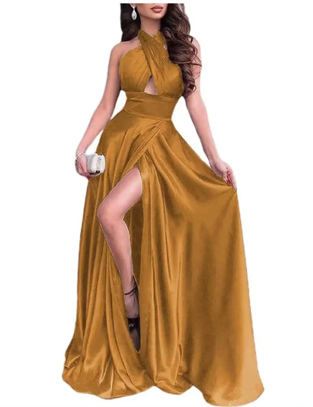 Elegant A-Line Sexy Little White Dresses High Split Prom Birthday Dress Halter Neck Backless Sleeveless Floor Length Charmeuse
Elegant A-Line Sexy Little White Dresses High Split Prom Birthday Dress Halter Neck Backless Sleeveless Floor Length Charmeuse