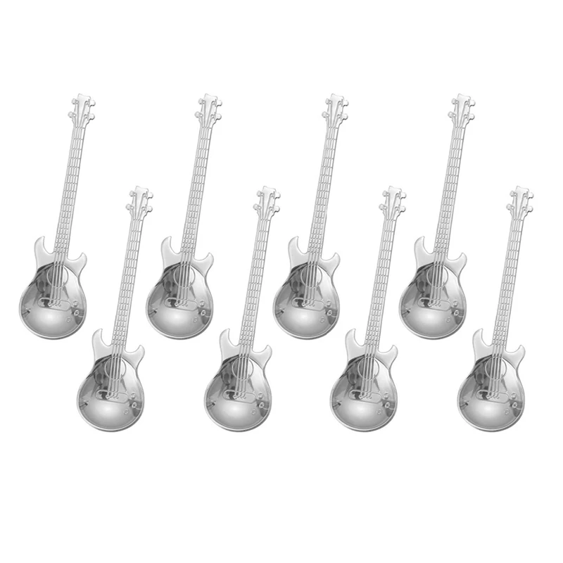 8Pcs Coffee Spoons Guitar Silver Stainless Steel Teaspoons Mini Retro Dessert Cake Dinner Child Tea Spoon
8Pcs Coffee Spoons Guitar Silver Stainless Steel Teaspoons Mini Retro Dessert Cake Dinner Child Tea Spoon