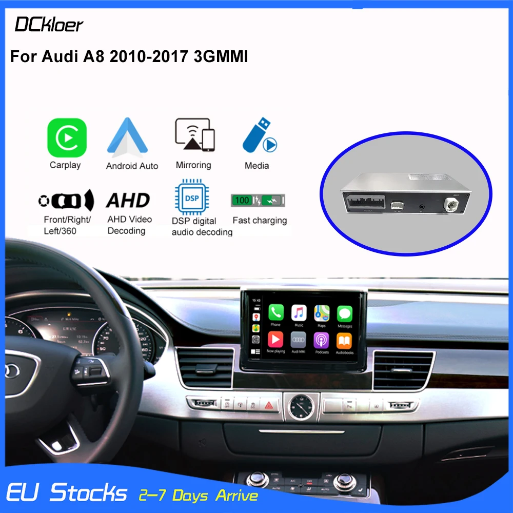 

Беспроводное радио Apple Carplay для Audi A8 2010-2018 MMI 3G Android Авто Mirror Link AirPlay функции воспроизведения автомобиля