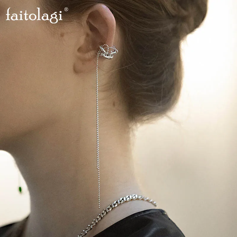 Korean Cross Beads Tassel Clip Earrings Elegant Double Layer Chain No Piercing Ear Cuff Kpop Earrings for Women Party Jewelry
Korean Cross Beads Tassel Clip Earrings Elegant Double Layer Chain No Piercing Ear Cuff Kpop Earrings for Women Party Jewelry