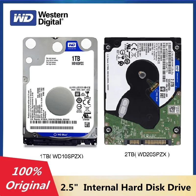 

Western Digital WD Blue 2TB 1TB 2.5" 7mm Internal Hard Disk Drive HDD 5400 RPM SATA 6Gb/s 128MB Slim HDD Cache for Notebook PS4