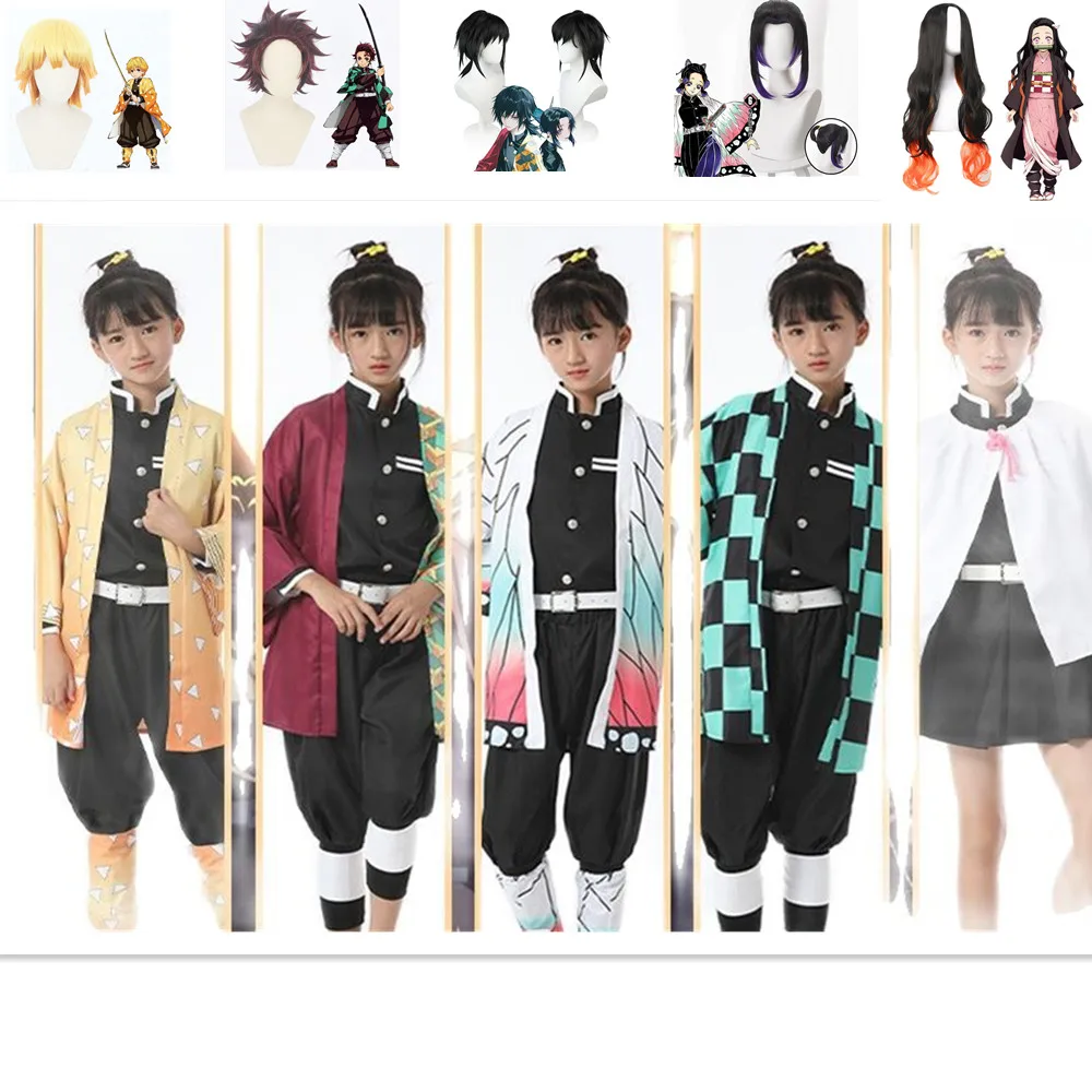 

Anime Demon Slayer Kochou Shinobu Tsuyuri Kanao Agatsuma Zenitsu Kamado Tanjirou Rengoku Kyoujurou Cosplay Costume Suit Child