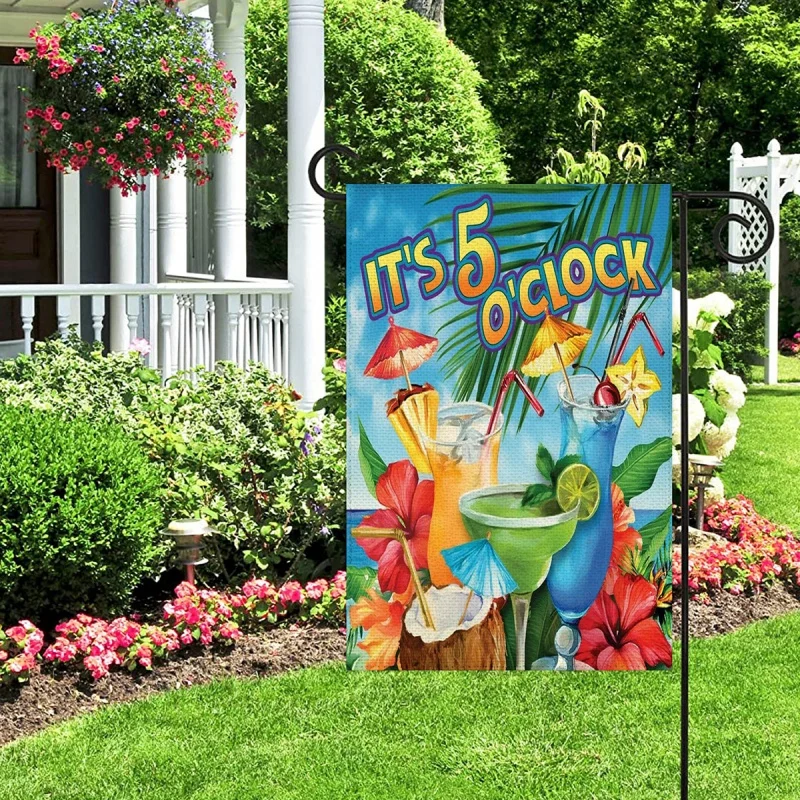 1PC it's 5 o'clock Pattern Linen Cotton Garden Flag Banner Indoor Outdoor Home Garden Hanging Decor 
1PC it's 5 o'clock Pattern Linen Cotton Garden Flag Banner Indoor Outdoor Home Garden Hanging Decor