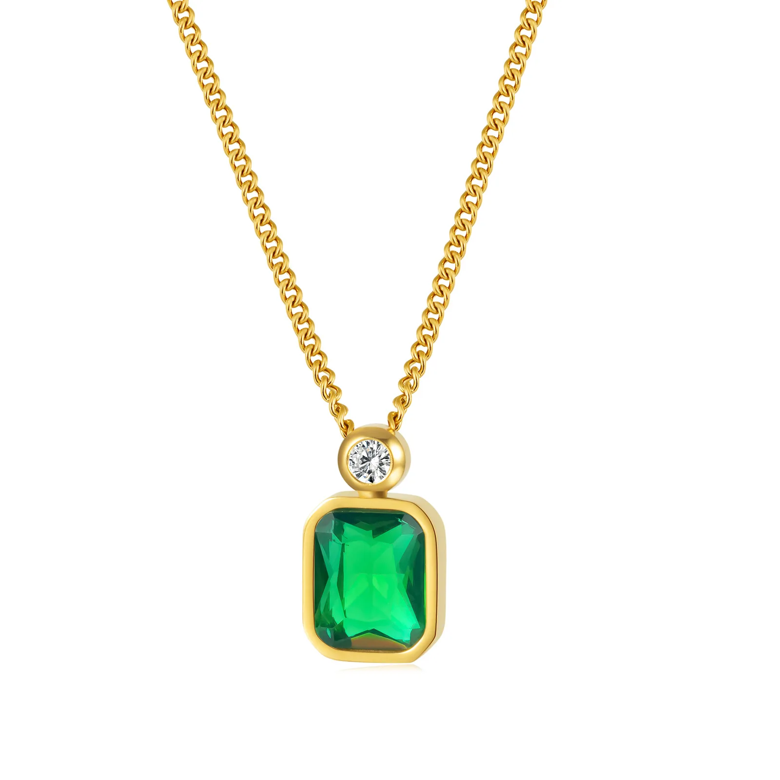 Dropshipping Jewelry Simple Fashion Square Emerald Glass Stone Pendant Personality Retro Stainless Steel Necklace
Dropshipping Jewelry Simple Fashion Square Emerald Glass Stone Pendant Personality Retro Stainless Steel Necklace
