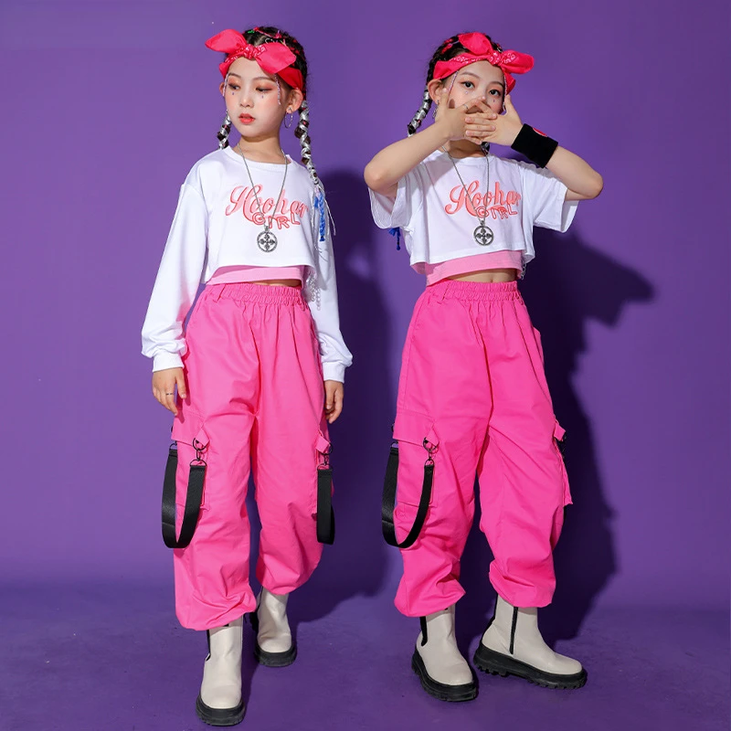 Hip Hop Girls Crop Top Pink Cargo Pant Kids Sweatshirt Street Dance Clothes Sets Child Jazz Sweet Outfit Teen Streetwear Costume
Hip Hop Girls Crop Top Pink Cargo Pant Kids Sweatshirt Street Dance Clothes Sets Child Jazz Sweet Outfit Teen Streetwear Costume
